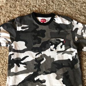 Supreme grey and white camo  pocket tee